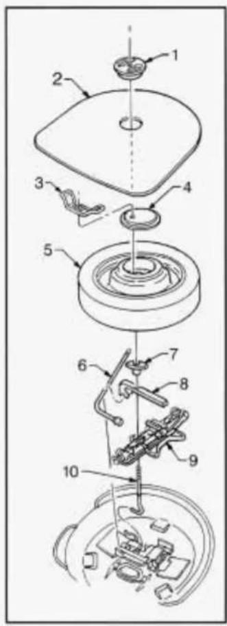 Technical diagram of a mechanical assembly with numbered components for identification