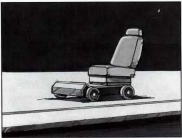 Illustration of a small electric vehicle with wheels and a flat roof, set against a dark background (no text or symbols)