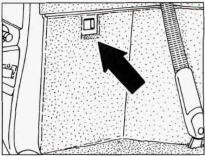Diagram showing a door opening with a black arrow pointing to the door, no text or symbols present