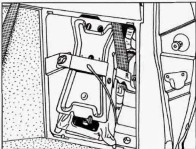 Technical line drawing of an open electrical switch or relay box with visible wiring and components (no text or labels)