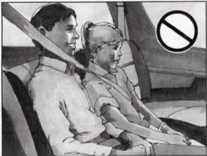Illustration of two people inside a vehicle, one seated and one standing, with a no-smoking symbol on the right (no text or labels)