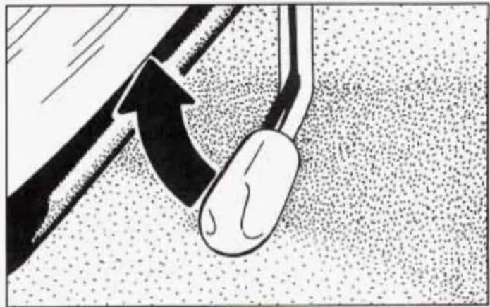 Illustration of a computer mouse with an arrow indicating motion (no text or symbols)