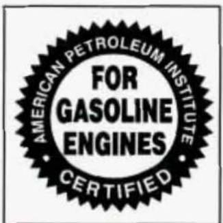 AMERICAN PETROLEUM INSTITUTE FOR GASOLINE ENGINES CERTIFIED