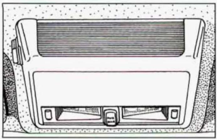 Top-down line drawing of a car rear air vent (no text or symbols)
