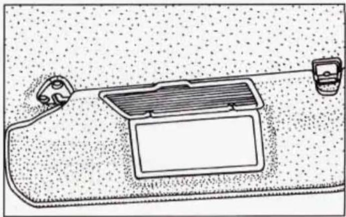 Simple line drawing of a car interior with a roof, door, and vehicle (no text or symbols)