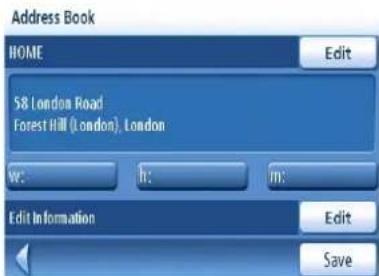 Address Book HOME Edit 58 London Road Forest Hill (London), London W: h: m: Edit Information Edit Save