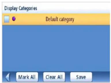 Display Categories Default category Mark All Clear All Save