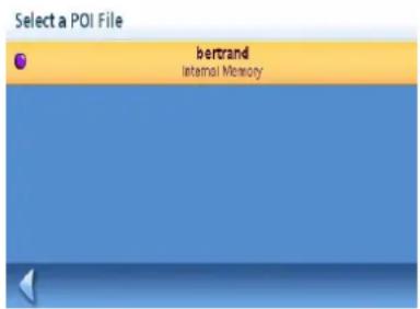 Select a POI File bertrand Internal Memory