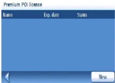 Premium POI license Name Exp. date Status New
