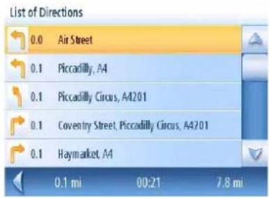 List of Directions 0.0 Air Street 0.1 Piccadilly, A4 0.1 Piccadilly Circus, A4201 0.1 Coventry Street, Piccadilly Circus, A4201 0.1 Haymarket, A4 0.1 mi 00:21 7.8 mi