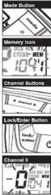 Mode Button memory icon DUB VIX CTESS-MEM 1041 Channel Buttons ← channel ▲ Lock/Enter Button lock/ enter Channel 0