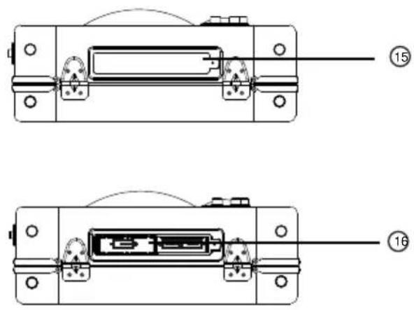 Technical diagram of a mechanical component with labeled parts 15 and 16