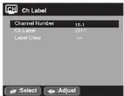 Ch Label Channel Number 15-1 Ch Label OH-1 Label Clear >>
