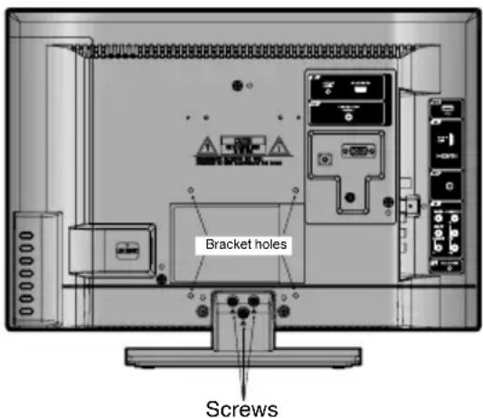 Bracket holes Screws