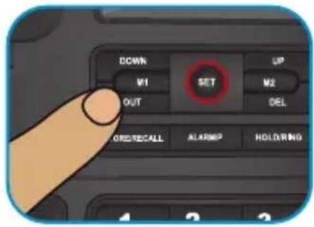DOWN M1 OUT SET UP M2 DEL OVER/RECALL ALARMER HOLDING