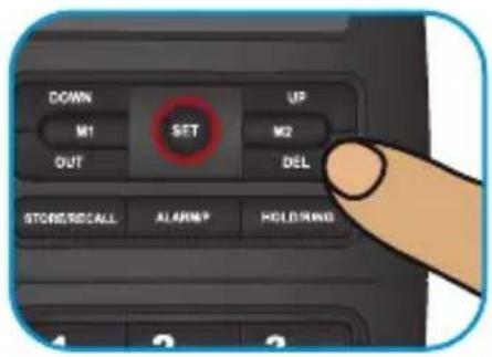 DOWN M1 OUT SET UP M2 DEL STORES/CALL ALARM HOLDING