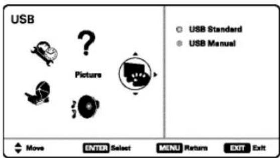 USB Picture USB Standard USB Manual Move ENTER Select MENU Return EXIT Exit