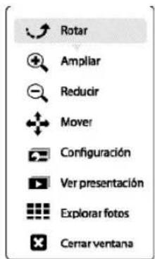 Rotar Ampliar Reducir Mover Configuración Ver presentación Explorar fotos Cerrar ventana