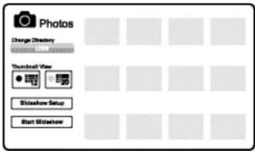 Photos Change Directory USB Thumbnail View 12 20 Sideshow Setup Start Sideshow