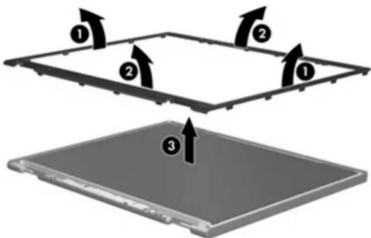 Diagram showing three labeled components (1, 2, 3) with arrows indicating motion or movement on a device surface.
