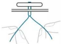 BABY LOCK Grace BL40A - Use scissors to cut the upper thread and the bobbin thread at the beginning of the stitching. - 1