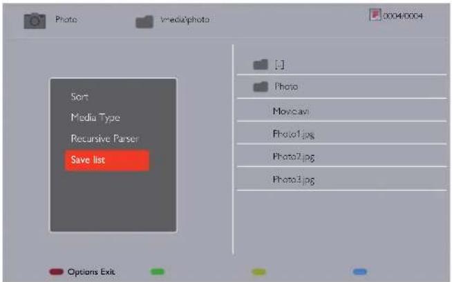 Sort Media Type Recursive Parser Save list Options Exit [[] Photo MovieView Photo1.jpg Photo2.jpg Photo3.jpg