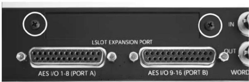 LSLOT EXPANSION PORT AES I/O 1-8 (PORT A) AES I/O 9-16 (PORT B) WORD