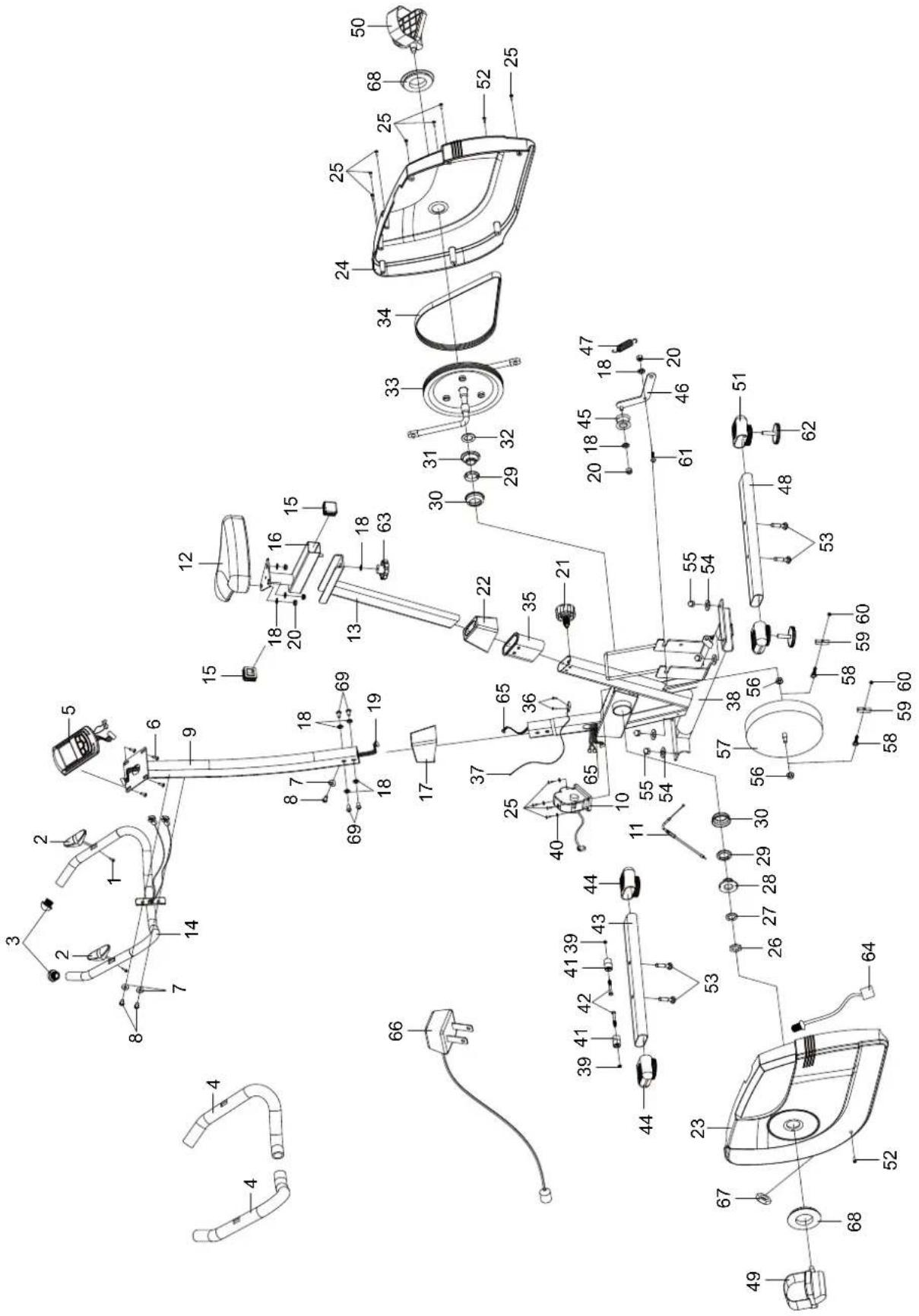 Life Gear Streamline Prime Magnetic Upright Bike PC 20670 - HARDWARE PACKING LIST AND TOOLS - 7