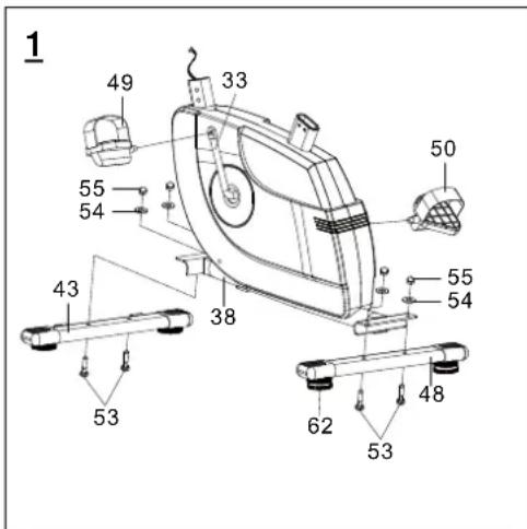 Life Gear Streamline Prime Magnetic Upright Bike PC 20670 - Adjusting the adjustable leveler: - 1