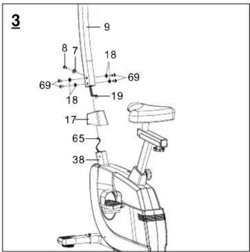 Life Gear Streamline Prime Magnetic Upright Bike PC 20670 - Install the Handlebar Post. - 1