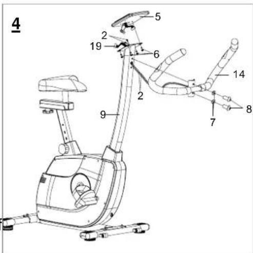 Life Gear Streamline Prime Magnetic Upright Bike PC 20670 - Install the Handlebar and Computer. - 1