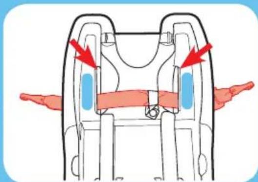 GRACO FastAction Fold Travel System - 3-B Instalación con la base orientada hacia atrás con la correa del LATCH - 2