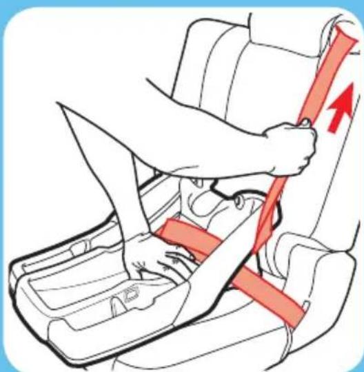 GRACO FastAction Fold Travel System - 3-C Instalación con la base orientada hacia atrás con el cinturón de seguridad del vehículo - 5