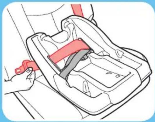 GRACO FastAction Fold Travel System - 3-C Instalación con la base orientada hacia atrás con el cinturón de seguridad del vehículo - 4