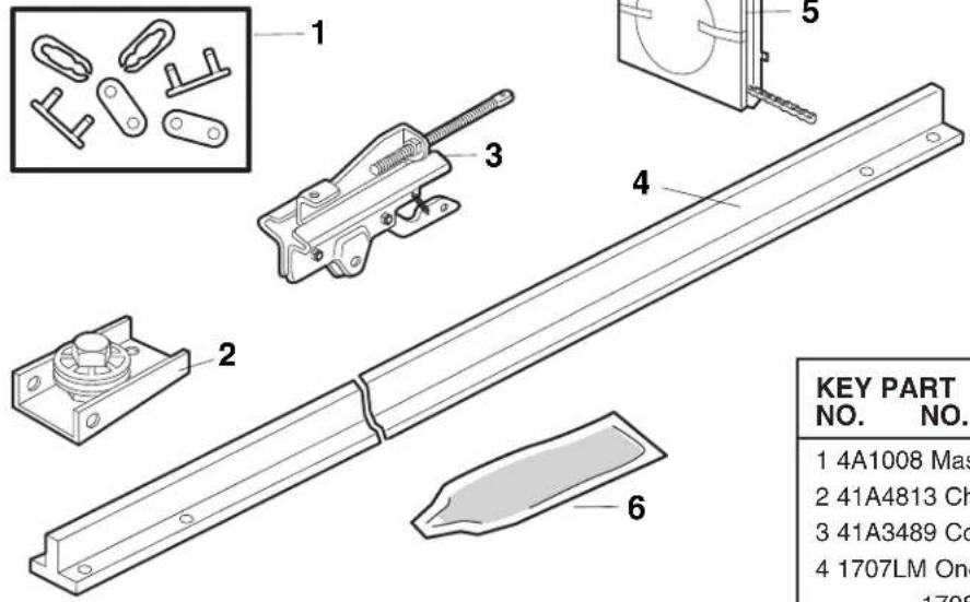 1 2 3 4 5 6 KEY PART NO. NO. 1 4A1008 Mas 2 41A4813 Ch 3 41A3489 Co 4 1707LM Ono 1708