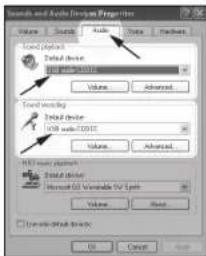 Sound and Audio Devices Volume Sound Audio Data Frequencies Sound playbox Default device Total mode: CD326 Volume Advanced Sound working Default device Total mode: CD326 Volume Advanced RCT type: Platform Default device Microsoft Visual Basic TV Script Volume Build □ Select or Select Device OK Cancel