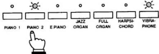 PIANO 1 PIANO 2 E.PIANO JAZZ ORGAN FULL ORGAN HARPSI-CHORD VIBRA-PHONE