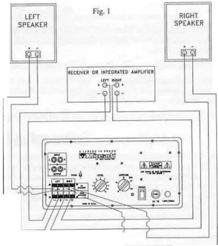 LEFT SPEAKER Figure 1 RIGHT SPEAKER RECEIVER OR INTEGRATED AMPLIFIER LEFT RIGHT RIGHT Xipakeh