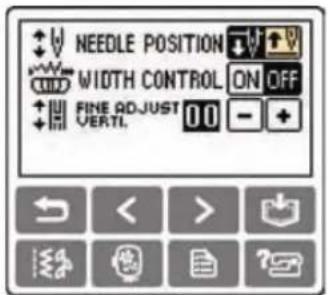 NEEDLE POSITION WIDTH CONTROL ON OFF FINE ADJUST VERTIL 00 - +