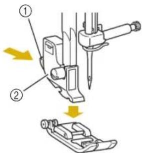 Technical diagram showing mechanical assembly with numbered components and directional arrows indicating motion or force