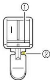 Diagram of a mechanical device with labeled parts ① and ②, showing internal components and fluid flow.