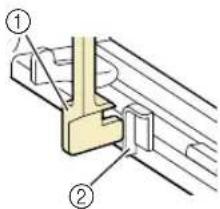 Technical diagram showing two labeled components of a mechanical assembly, with numbered annotations.
