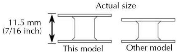 Actual size 11.5 mm (7/16 inch) This model Other model