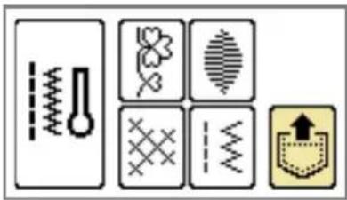 Diagram showing six icons representing temperature, flower, pattern, zigzag, and shield symbols with Chinese labels.