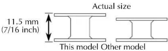 Actual size 11.5 mm (7/16 inch) This model Other model