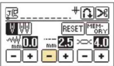 JG + - 8 RESET MEM- ORY 0.0 mm 2.5 ×× 4.0 - + - + - +