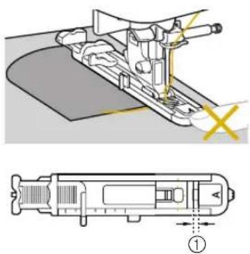 Technical diagram showing mechanical assembly with cross-sectional view and labeled component (①)