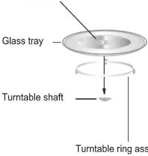 Glass tray Turntable shaft Turntable ring ass