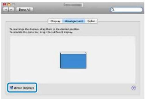 Show All Display Arrangement Color To rearrange the displays, drag them to the desired position. To relocate the menu bar, drag it to a different display. Mirror Displays