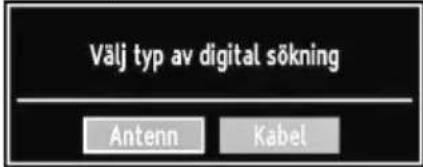 Välj typ av digital sökning Antenn Kabel